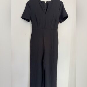 Kate Spade Black V-Neck one piece jumpsuit. Cropped, wide leg. XS.